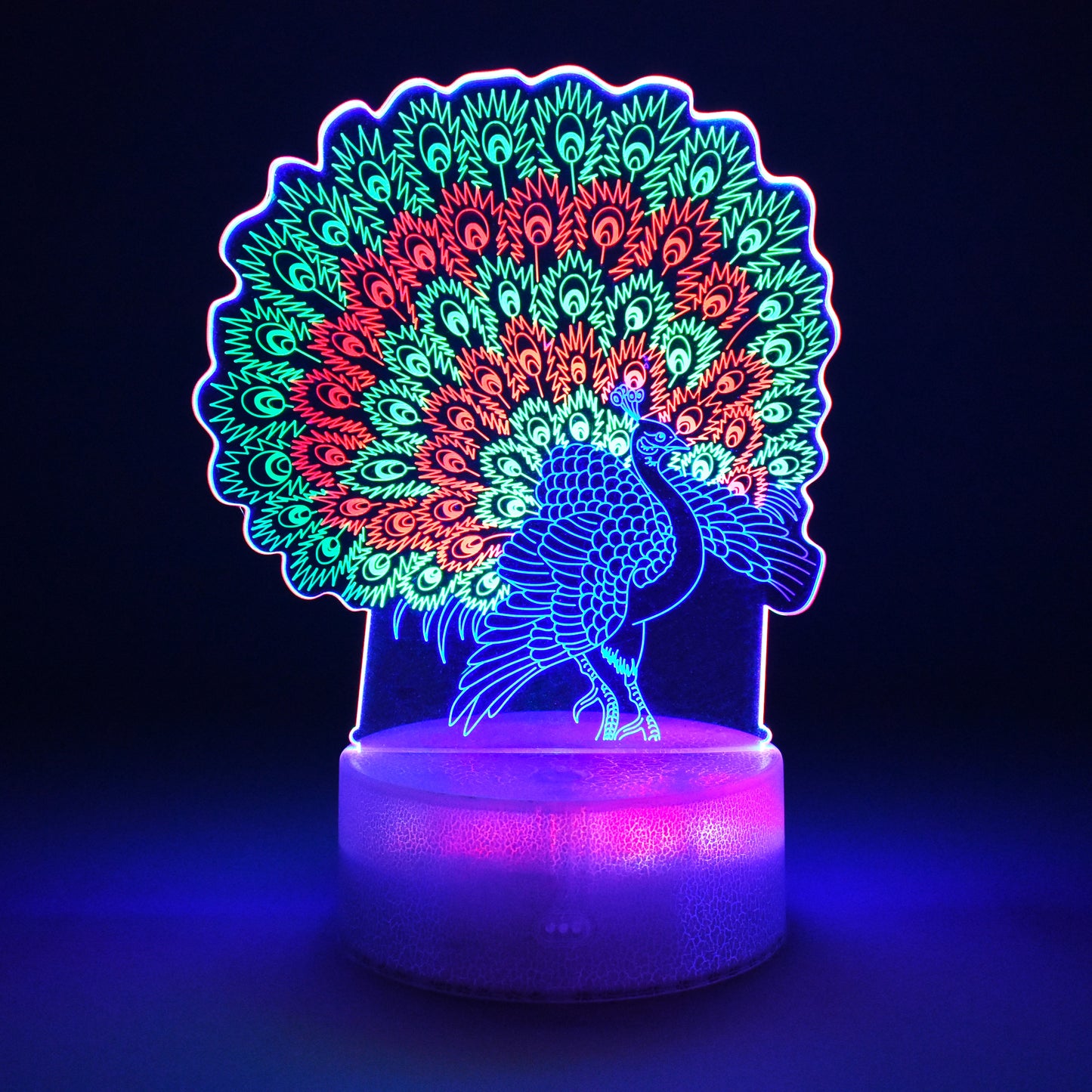 Acrylic Peacock Lamp