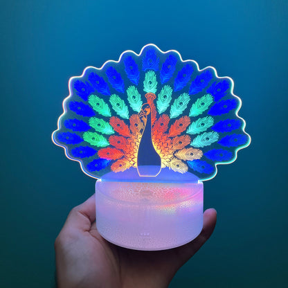 Acrylic Peacock Lamp
