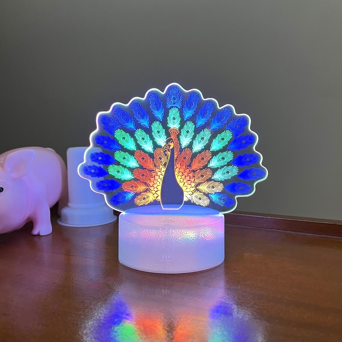 Acrylic Peacock Lamp