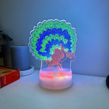 Acrylic Peacock Lamp